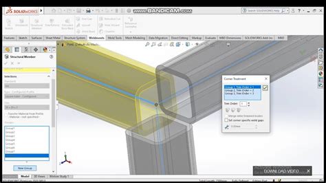 solidworks weldment corner treatment